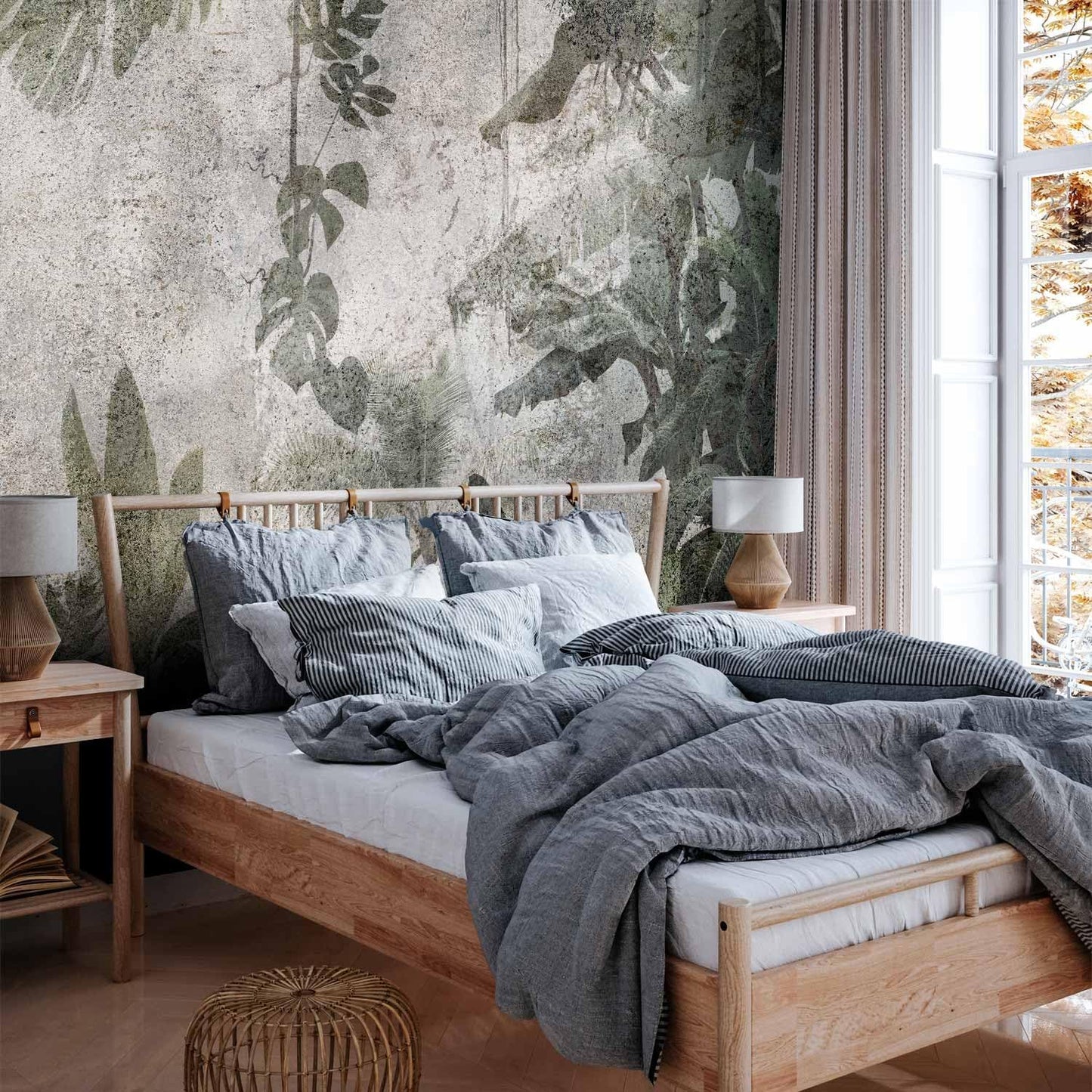 artgeist Premium Wall Mural Tropical Leaves 138x101 in - XXL Non-Woven Wallpaper Fleece Wall Decor Photo Print Picture Image Design Landscape Jungle Nature Monstera Palm Leaves b-C-0821-a-a