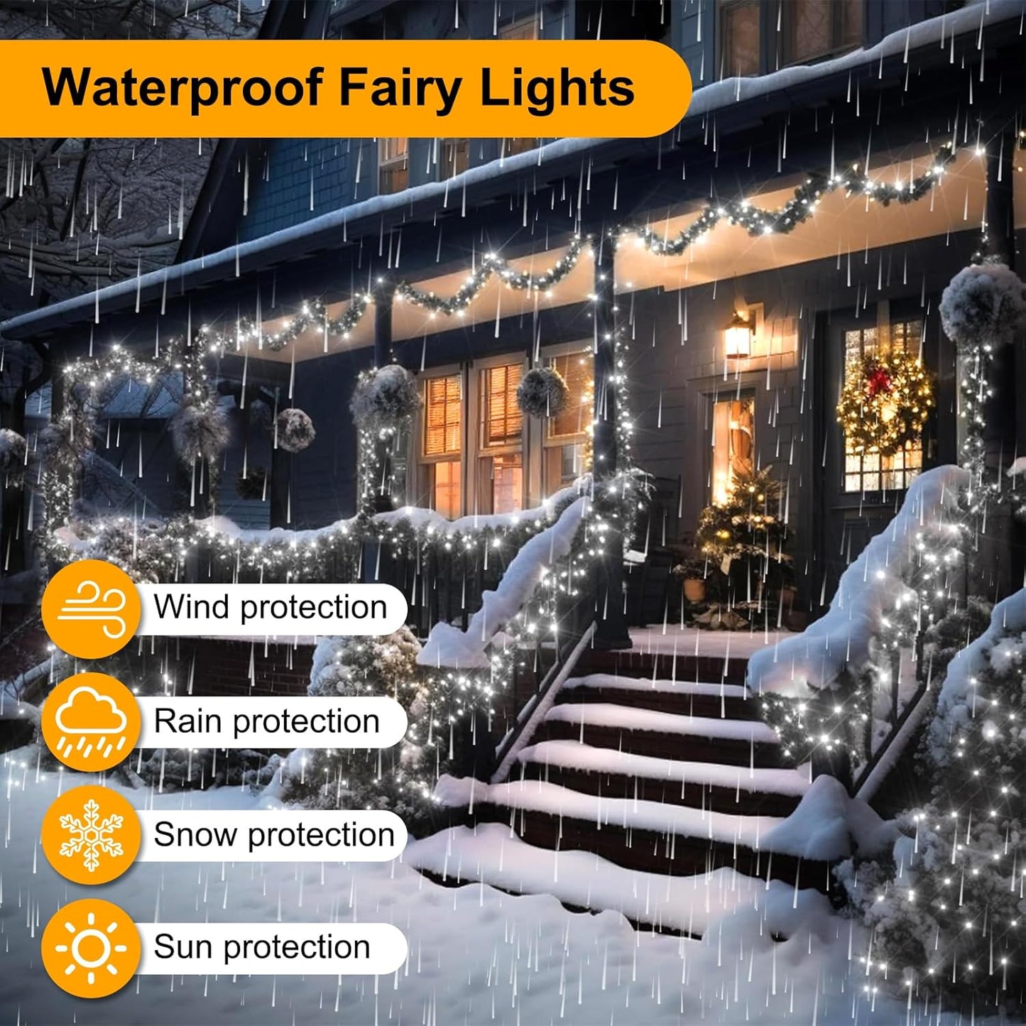 98.5FT 300 LED Christmas Lights Plug in,Cool White Waterproof Fairy Lights with Timer/8 Modes, Christmas Tree Lights Lighting Outdoor Indoor Garden Party Wedding Christmas Tree Decoration