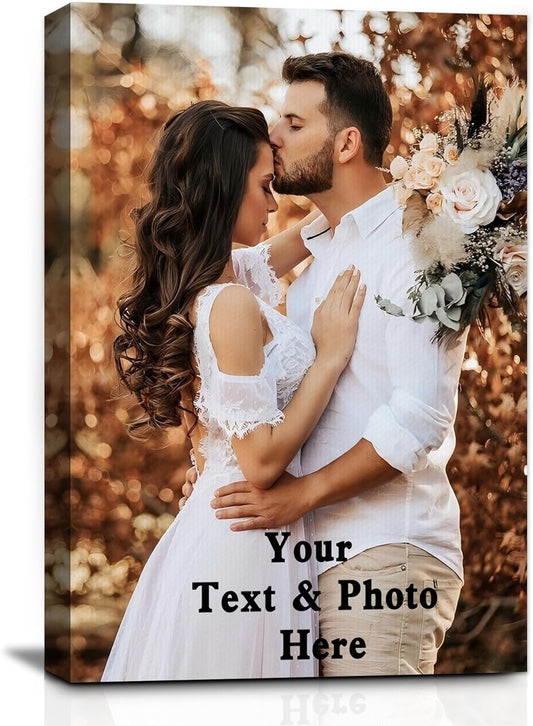 YUNART Ship Next Day - Custom Canvas Prints with Your Photos, Personalized Canvas with Pictures Print for Wall Art Bedroom, Customized Photo Gifts for Couple Men Women Mom Baby Dog Family - 20"x24"