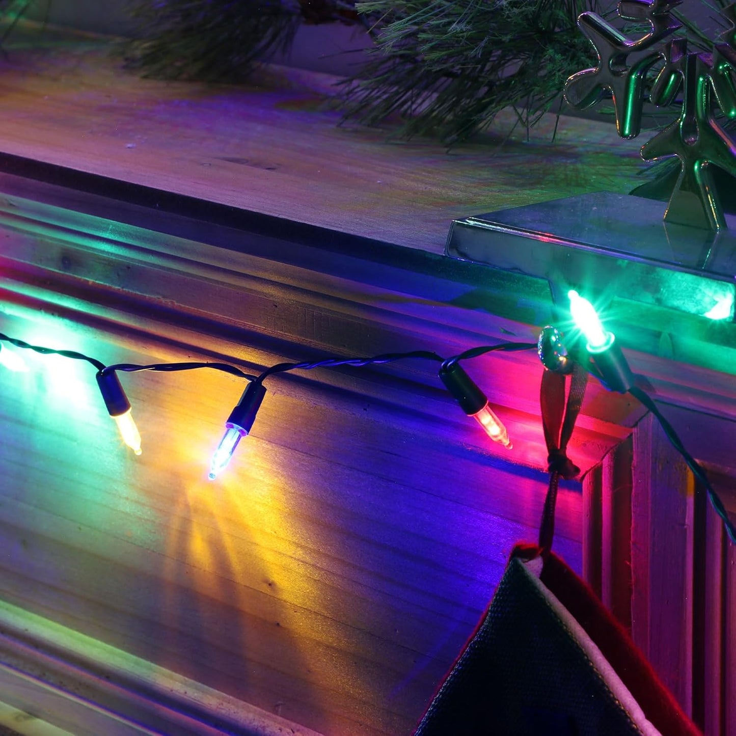 Joliyoou 4 Packs Total 200 LEDs 64ft Multicolored Christmas String Lights, Battery Operated Christmas Mini String Lights with 8 Lighting Modes, Indoor Outdoor LED Xmas Fairy String Lights with Timer