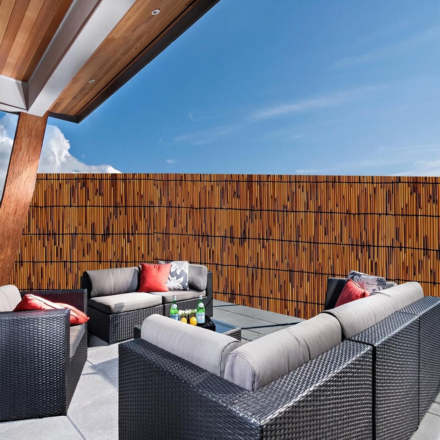 2 Pack Natural Reed Fencing 6FT X 13FT Reed Fence 6FT High Balcony Reed Fence Privacy Reed Screen for Outdoor Backyard Patio(Brown)