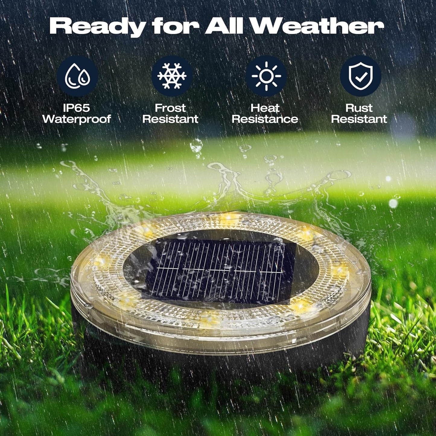 Mini Solar Ground Lights, 12 Pack Solar Lights Outdoor Waterproof, Upgraded LED Flat Landscape Lighting for Outside Pathway Garden Patio Yard Driveway,Warm White