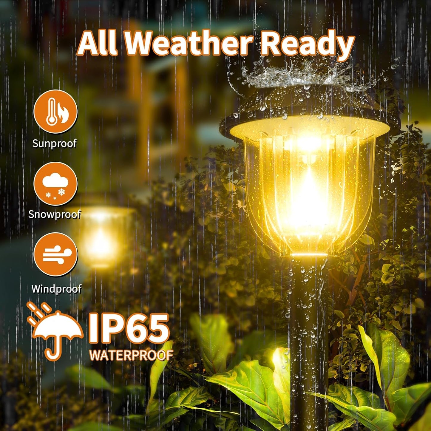 Solar Outdoor Lights,3 Pack LED Lights Outdoor Waterproof, Maintain 10 Hours of Lighting for Your Garden, Landscape, Path, Yard, Patio, Driveway(Warm)