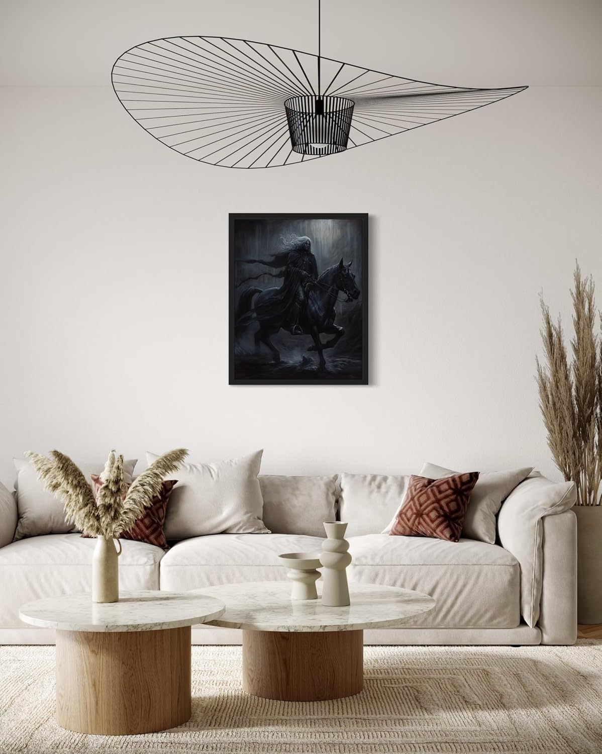 Black Dark Knight Poster Art Print, Halloween Scary Vintage Wall Art Academia Spooky Painting Decoration for Horror Prints, Gothic Posters Bedroom Decor 89 (Black Dark Knight, 8 x 10 inches, Unframed)