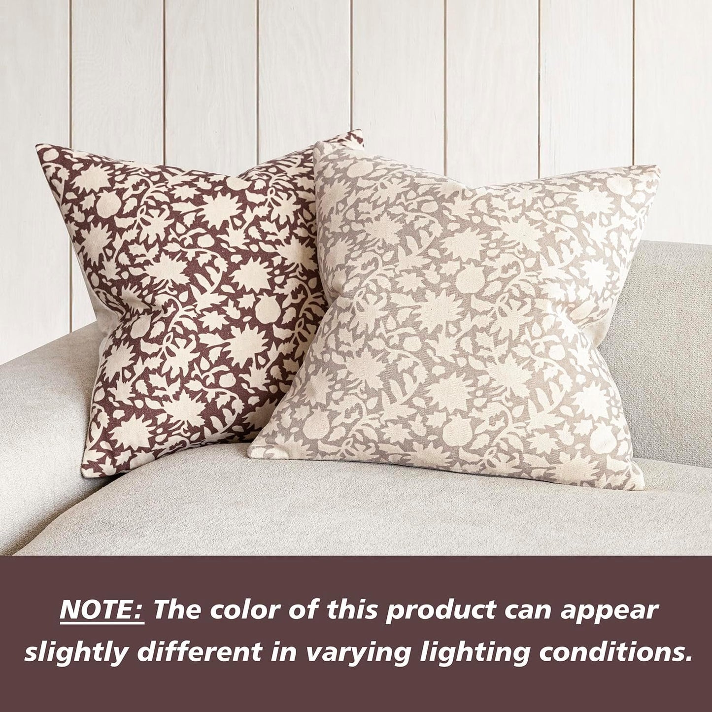 Foindtower Set of 2 Decorative Neutral Floral Throw Pillow Covers Accent Farmhouse Cushion Covers Boho Vintage Pillowcase for Couch Sofa Bedroom Living Room Home Decor Outdoor,20×20 Inch,Wine Red