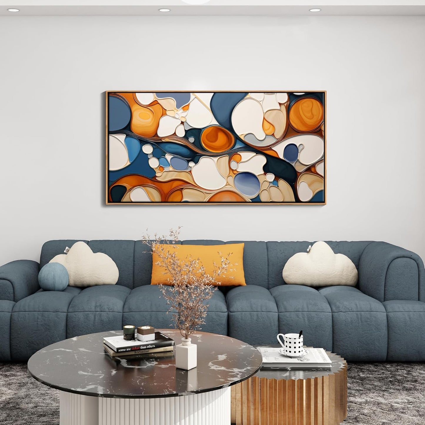 Abstract Canvas Wall Art - Colorful Framed Wall Decor for Living Room, Bedroom, Office - Large Modern artwork picture, Bedroom Aesthetic Room Wall Decorations, Oil Painting Wall Art