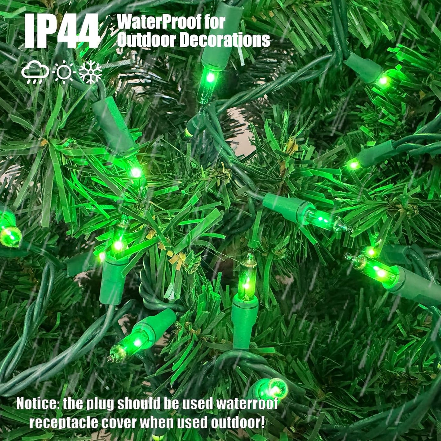HISHINY Green String Lights 100 Count Mini St Patricks Decorations Lights with Green Wire for Outdoor Christmas Decorations Indoor Decor,UL Certified (21feet)