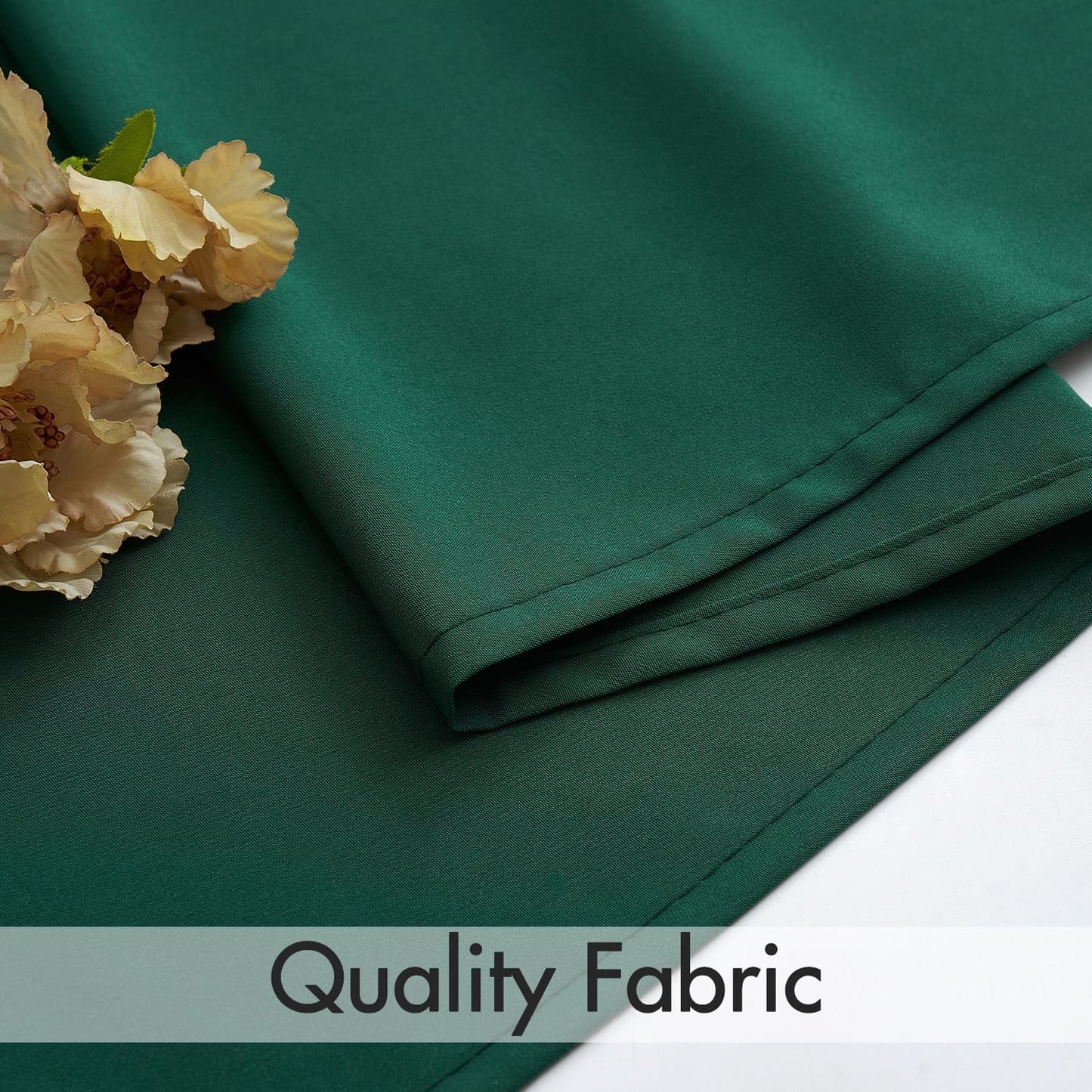 MIULEE Hunter Green Privacy Sheer Curtains That Let Light in 96 Inches Long Non-See-Through Semi Sheer Curtain Light Filtering Window Christmas Drapes for Living Room Bedroom 2 Panels Set 42 X 96