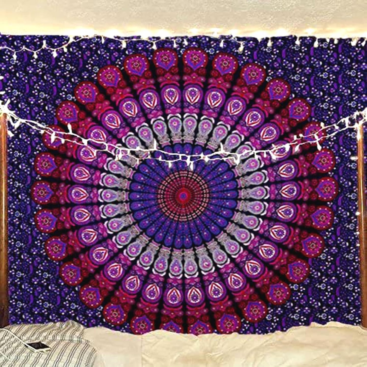 raajsee purple Tapestry- Best Mandala Wall Hanging- Mandala Tapestry For Bedroom Aesthetic-Size Medium (52x60 Inches / 132x152 Cms)