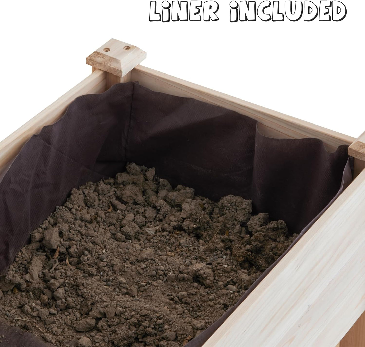 GHWIE Raised Garden Bed with Shelf,Elevated Wooden Planter Box with Legs,Garden Planter for Backyard, Patio, Balcony,200lb Capacity - Natural