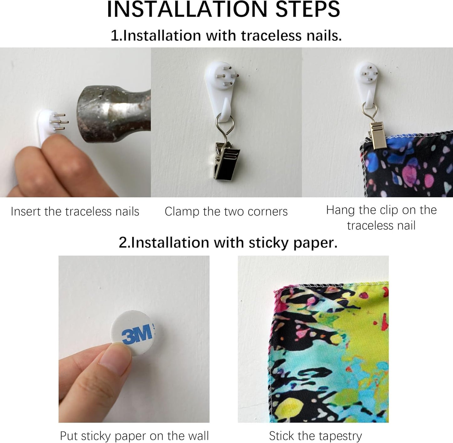 OSVINO Blacklight Mandala Tapestry 59"x51" Glow In The Dark Psychedelic Boho Tapestry Colorful Backdrop Bohemian Room Decor UV Reactive Hippie Wall Posters for Bedroom, Mandala,