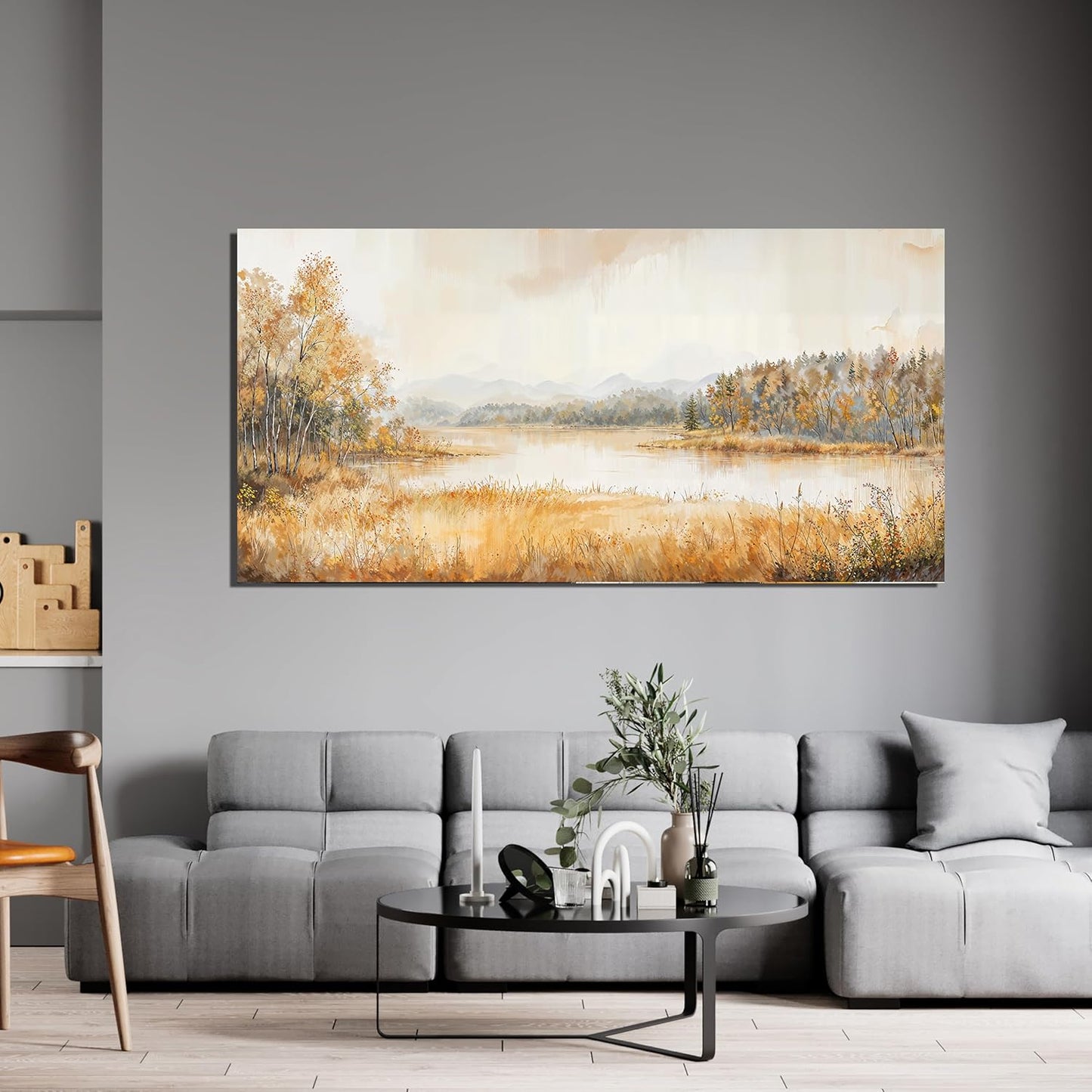 KUPTEU Canvas Wall Art Decor Large Wall Art Pictures for Living Room Coastal Landscape Wall Art Prints Art Work for Wall Decorations Artwork for Walls Bedroom Home Aesthetic Art Decor 24" X 48"