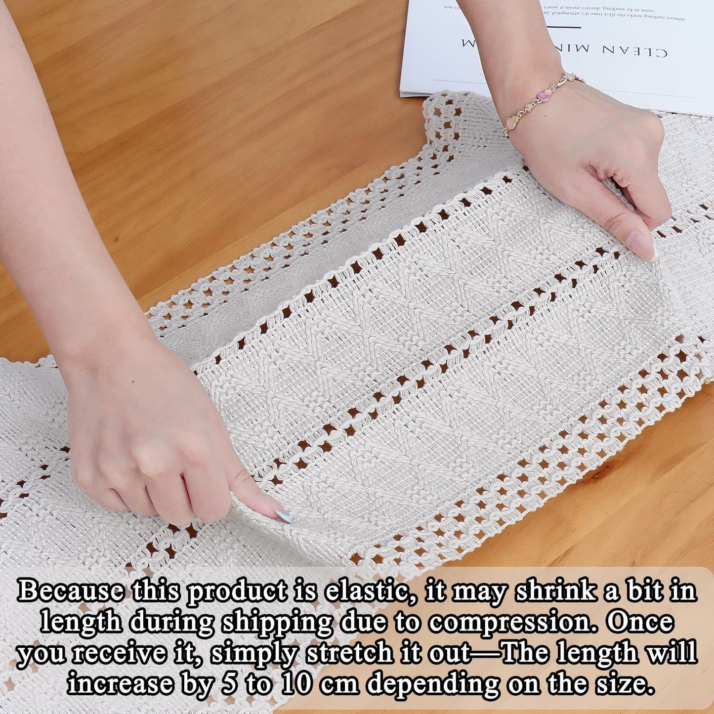 Alynsehom Boho Macrame Table Runner – Hand Woven Cotton, Cream Beige Tassels – Rustic Farmhouse Decor for Dining/Kitchen Table – Available in 6 Sizes!