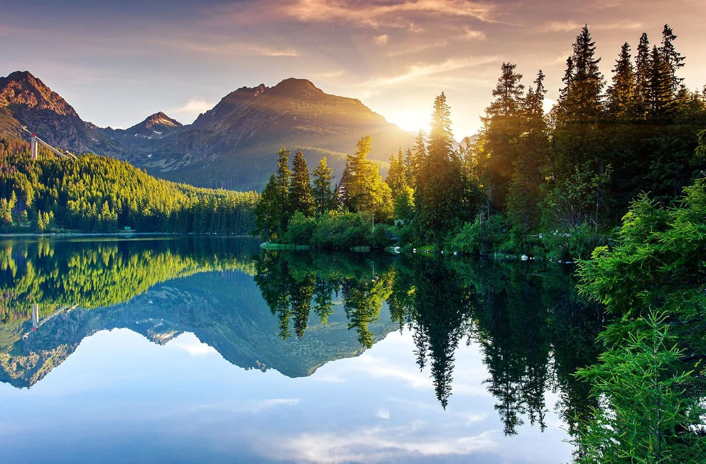 Mountain with Lake Photo Wallpaper Landscape Wall Mural for Bedroom Living Room TV Background Sofa Wall (not self-Adhesive)