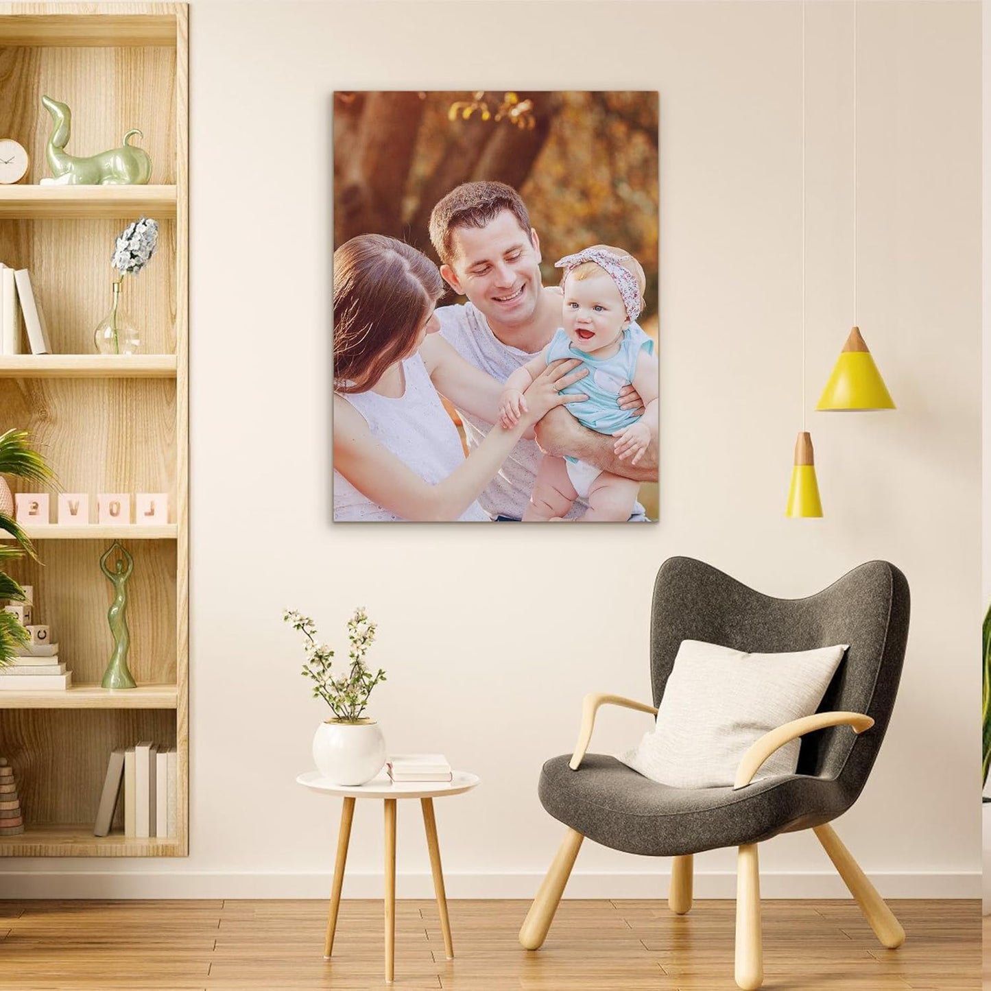 Custom Canvas Prints with Your Photos- Personalized Print Canvas Pictures, Custom Wall Art Gift for Living Room, Bedroom, Wedding Family Baby Pets Framed 14 x 11 inche