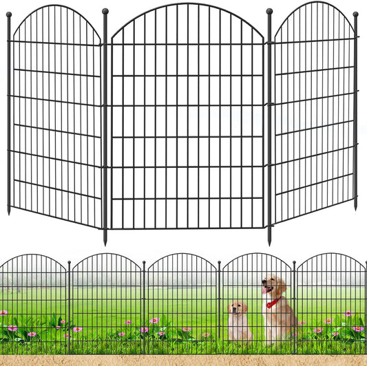 Decorative Garden Fence 40in (H) x12ft (L), 5 Pack No Dig Fence Animal Barrier for Dog, Arched Flower Bed Edging, Wire Border Panel Fencing for Yard Patio Outdoor Decor