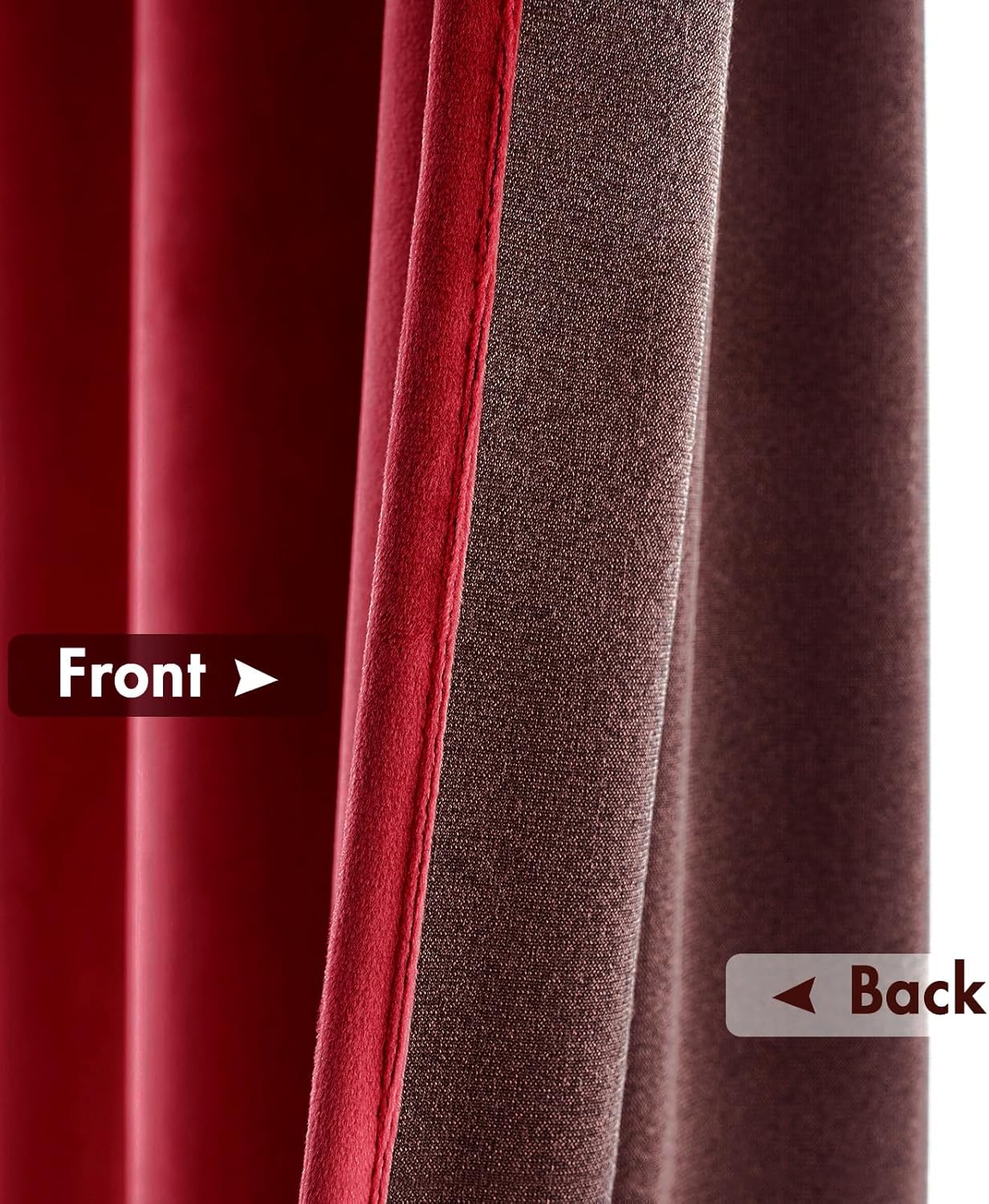 MIULEE Christmas Red Velvet Curtains Thermal Insulated Blackout Curtain Drapes for Bedroom Living Room Darkening 72 Inches Long Curtains Panels Rod Pocket Set of 2