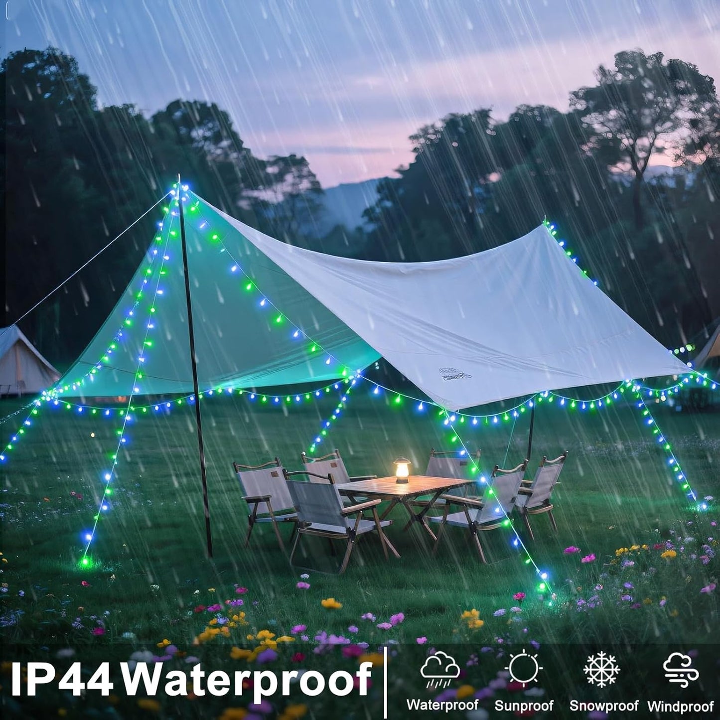 Blue Green Christmas Lights Outdoor Waterproof 131ft 400 LED Christmas Lights Clear Wire Connectable Twinkle Fairy String Light Plug in for Indoor Bedroom Wedding Classroom Tree Decorations