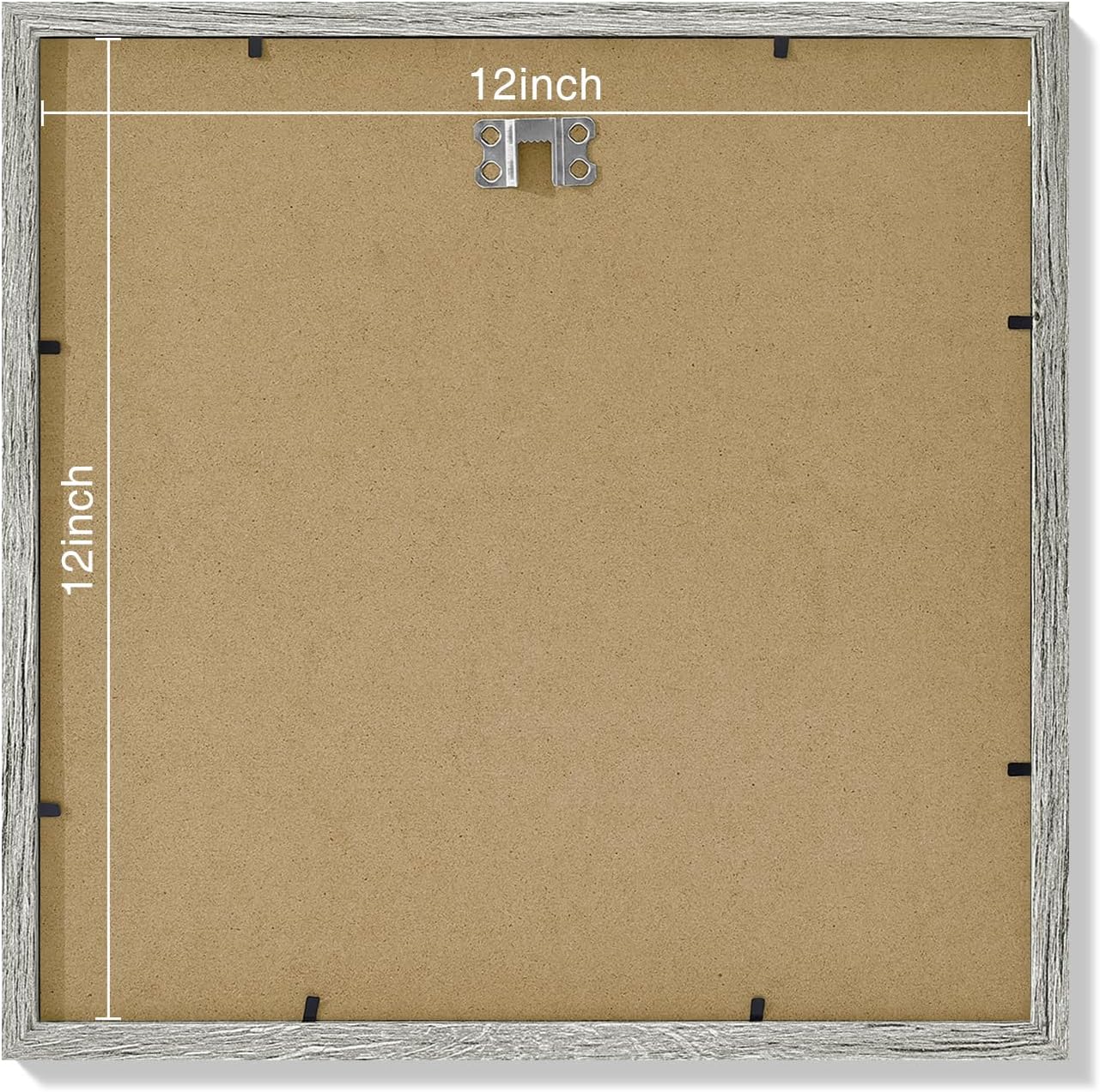 Vittanly 12x12 Picture Frames Set of 9, Shatter Resistant Plexiglass, Display 8x8 Pictures with Mat or 12x12 without Mat, Photo Frames for Wall Mount, Engineered Wood, Grey