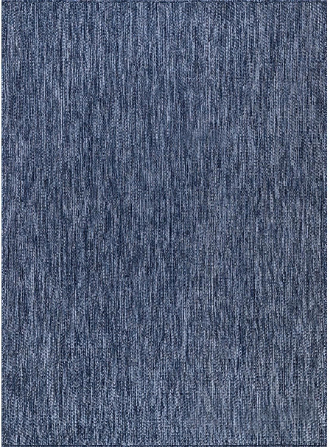 CAMILSON Outdoor Rug 10x14 Modern Area Rugs for Large Indoor and Outdoor Patios and Porches - Waterproof, Washable, Non-Shedding, Easy-to-Clean Outside Carpet (10 x 14, Solid - Navy Blue)