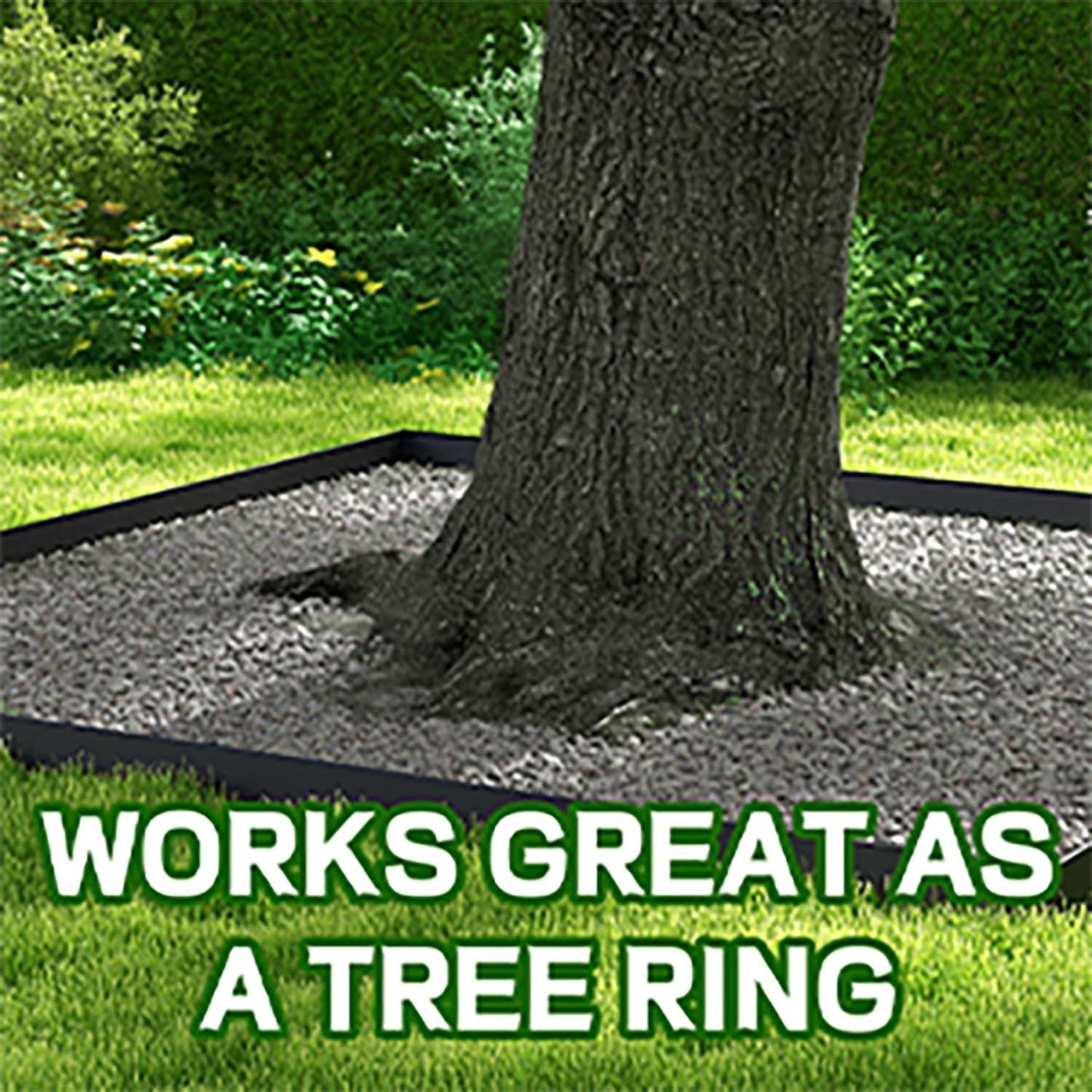 Mars Villa Landscape Edging Border 100FT No Dig Garden Edging Kit Flexible Landscape Edging 4 inch Tall Edging Border with 99 Spikes Cover 75㎡ for Lawns, Flower Yard (Black)