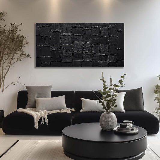 Modern Living Room Wall Decor Abstract Canvas Wall Art for Bedroom Black Wall Paintings for Living Room Size 24 x 47 Inch