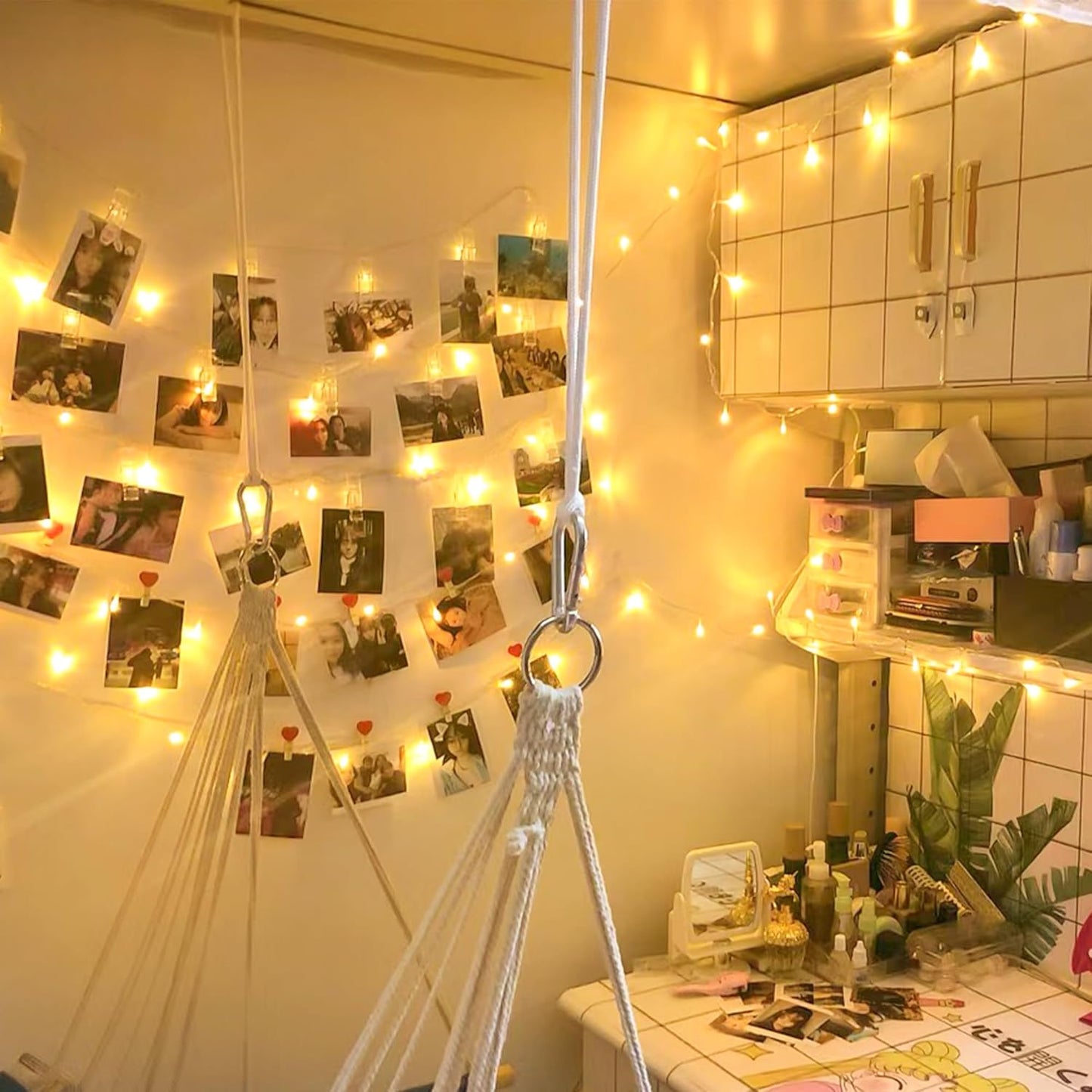 String Lights Indoor Bedroom, 100 LED 33FT Fairy String Lights Outdoor Waterproof, 8 Modes Connectable Twinkle Christmas Light Plug in for Classroom Dorm Patio Tree Garden Decor(Warm White)