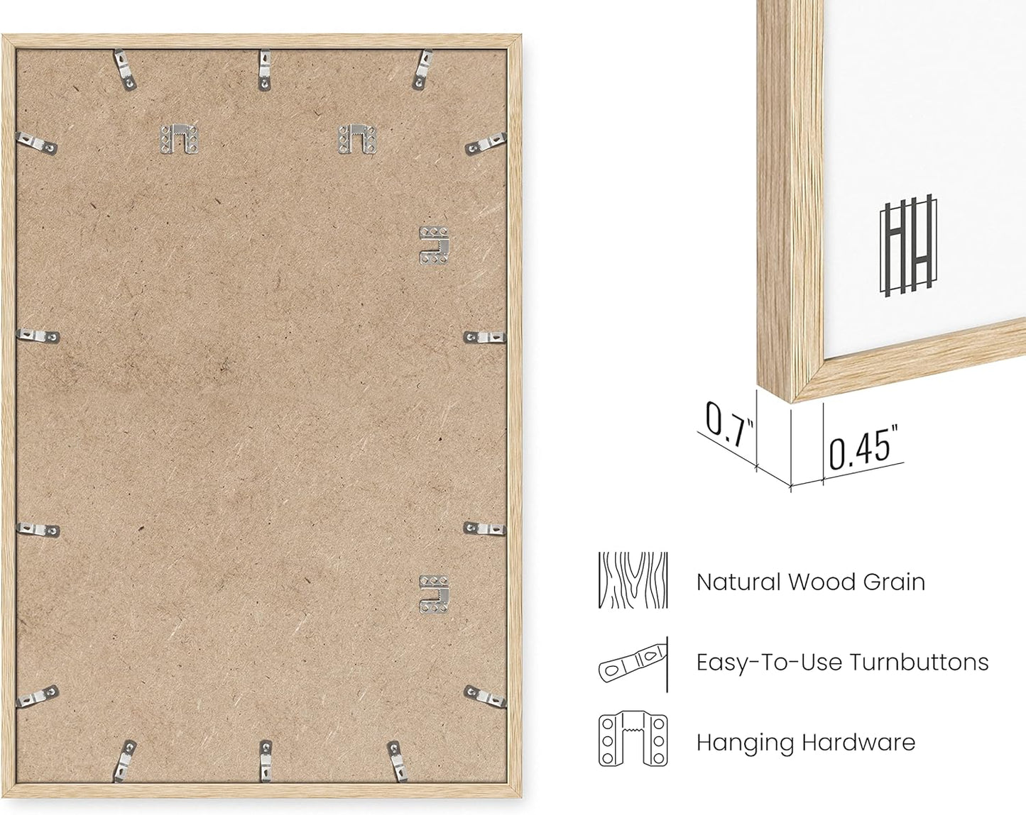 Haus and Hues 24"x36" Beige Oak Wood Frames Set of 4 - 24x36 Natural Wood Frames for Posters, 24x36 Frame Wood, 24x36 Poster Frames for Wall, 24x36 Frame Light Wood, Picture Frames 24x36 Picture Frame 24x36 Wood Frame 24x36 (Beige Oak)