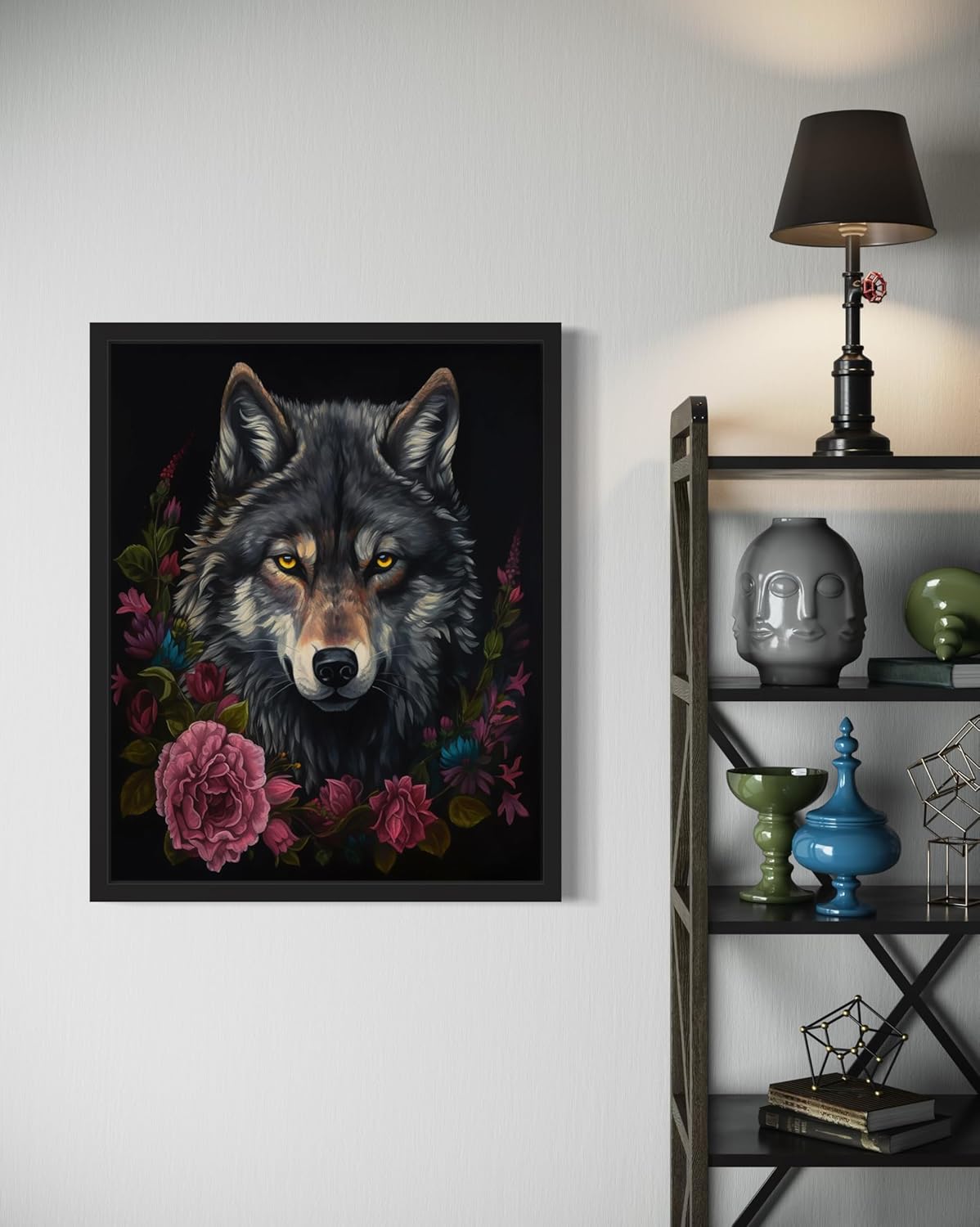 Vintage Wolf Poster Art Print, Halloween Scary Wall Art Academia Spooky Painting Decoration for Horror Prints, Gothic Posters Bedroom Decor 89 (Vintage Wolf, 16 x 20 inches, Unframed)