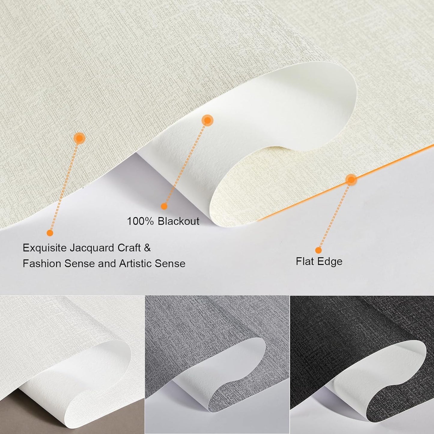 Persilux Blackout Shades for Windows Cordless Roller Blinds, Roller Windows Shades for Home with Fabric Attached Valance, UV Protections Easy Installation for Door/Office, Limestone(70" W x 64" H)