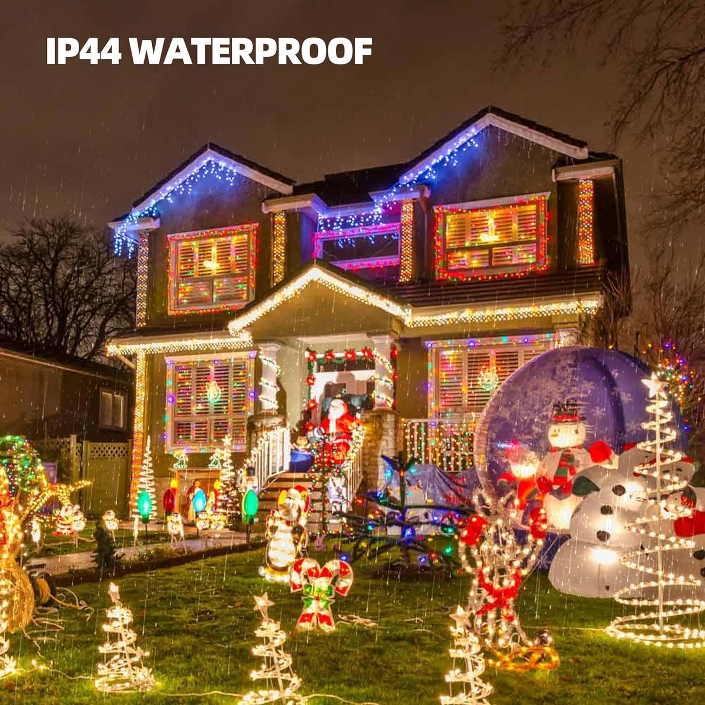 Multi Colored Christmas Lights, 2 Pack Total 40FT 200 Count Incandescent Christmas Mini Tree String Lights, Waterproof Christmas Decorations for Outdoor Indoor Xmas Home Party Garden Yard Decor