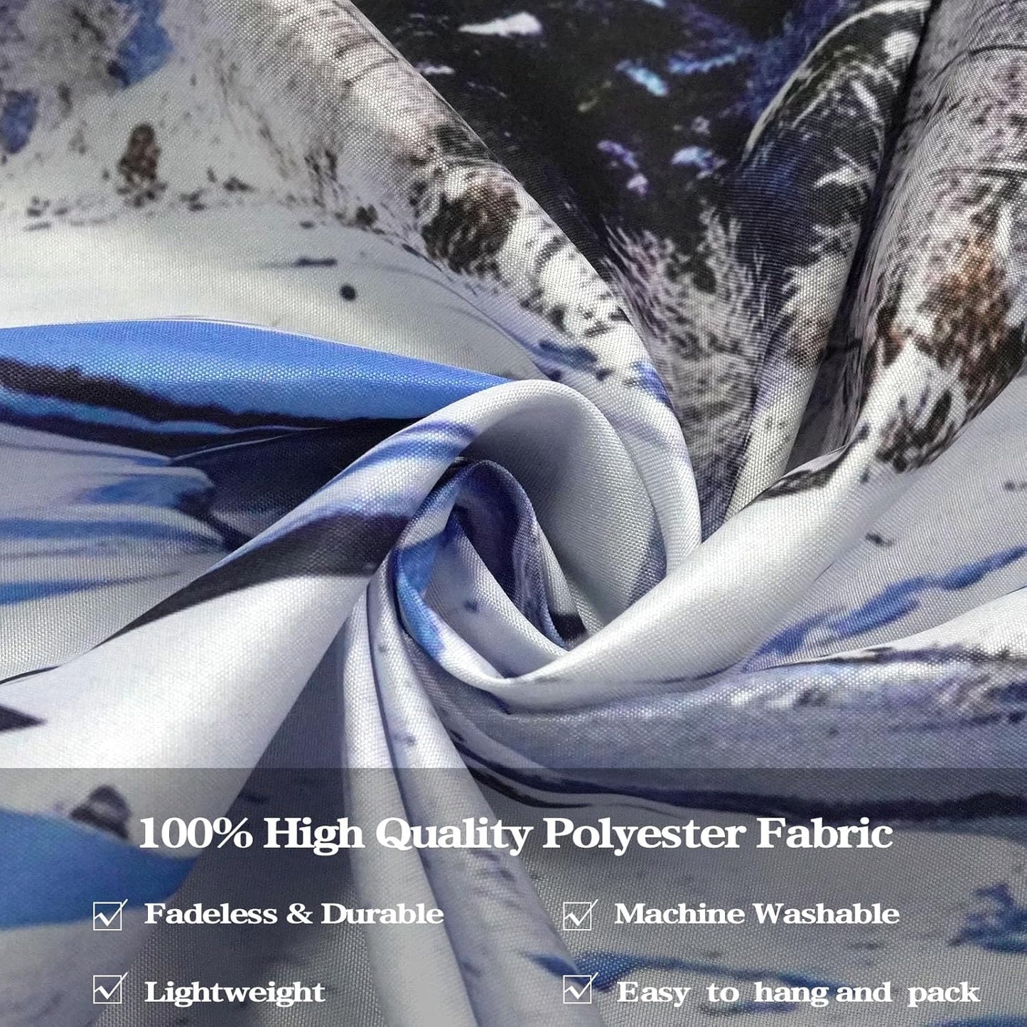 AMM Winter Forest Snow Mountain Tapestry Snowy Pine Tree Woodland Tapestry for Bedroom Aesthetic White Clouds Flowing River Landscape Tapestries Wall Hanging for Living Room Dorm Office 60 x 44 Inch