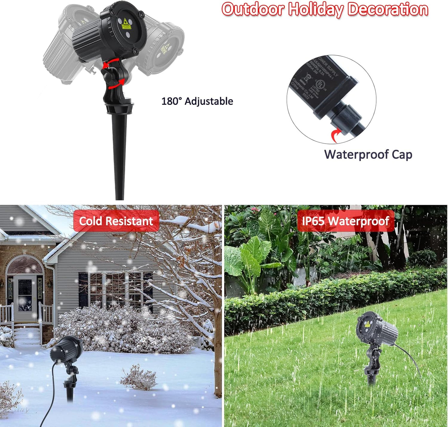 Outdoor Laser Christmas Projector Lights 18 Pattern Decorative Laser Projector for Home and Garden