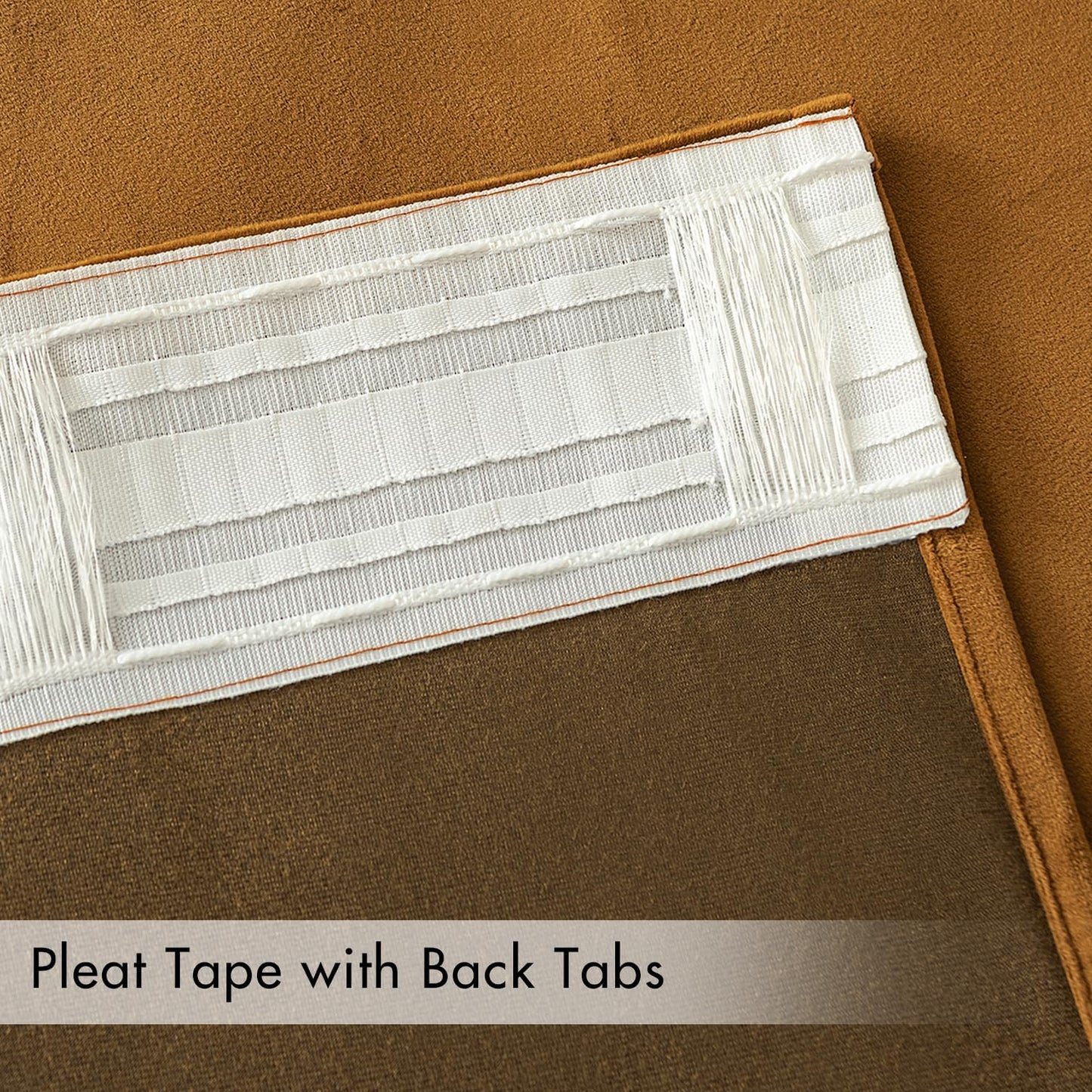 MIULEE Gold Brown Velvet Curtains 90 inches Long 2 Panels - Luxury Pinch Pleated Room Darkening Window Drapes for Bedroom Living Room Thermal Insulated Super Soft Blackout, Back Tab Rod Pocket