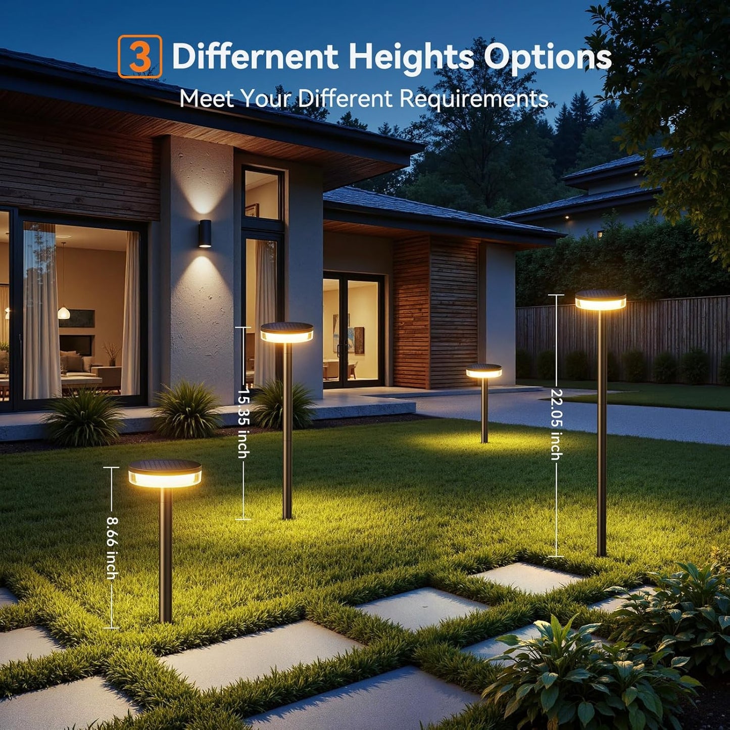 LETMY Solar Pathway Lights Outdoor, 6 Pack 2X Brighter Solar Lights Outdoor Waterproof, Taller Pathway Light with Larger Panel, Auto On/Off Up to 12Hrs Driveway Light for Yard Outside Patio Path Lawn