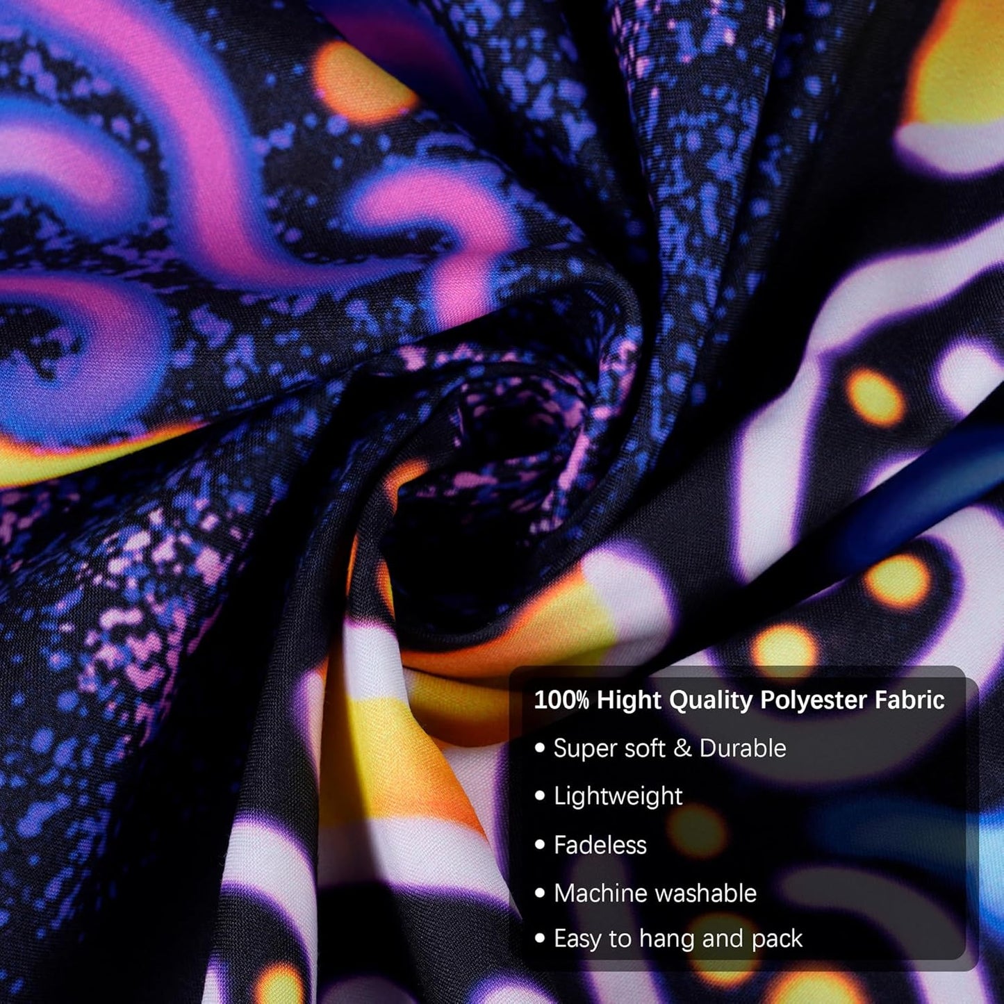 OSVINO Blacklight Trippy Mandala Tapestry 90"x70" UV Reactive Fantasy Tapestry Aesthetic Wall Decor for Living Room Bedroom Boho Wall Hanging