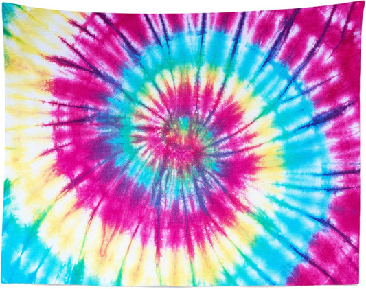 BELECO Tie Dye Tapestry Wall Hanging Fabric 60x40 Inch Colorful Spiral Tie Dye Tapestry Hippi 60s Themed Party Decorations Rainbow Tapestry Art Wall Decor for Bedroom Aesthetic Living Room Dorm