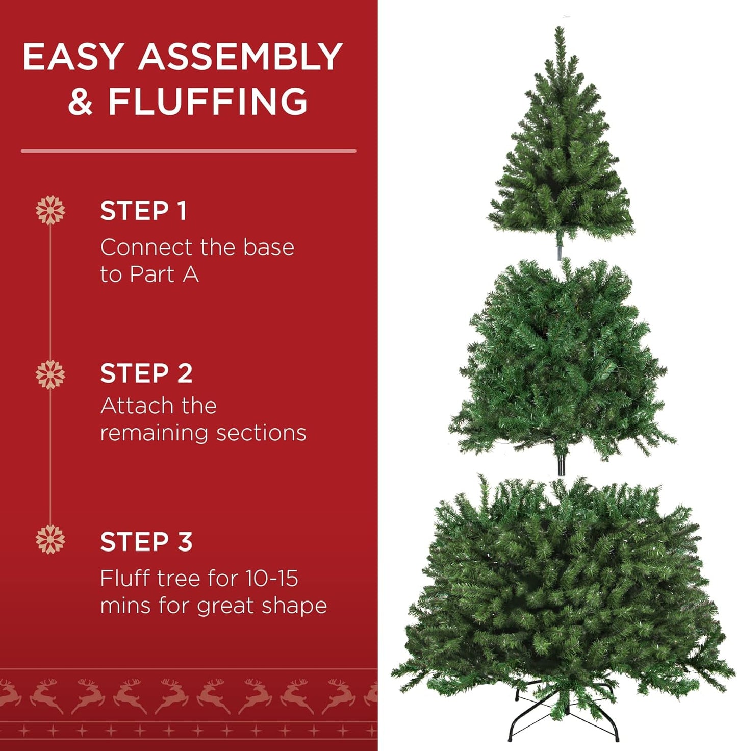 Best Choice Products 4.5ft Pre-Lit Spruce Artificial Holiday Christmas Tree for Home, Office, Party Decoration w/ 200 Incandescent Lights, 763 Branch Tips, Easy Assembly, Metal Hinges & Foldable Base