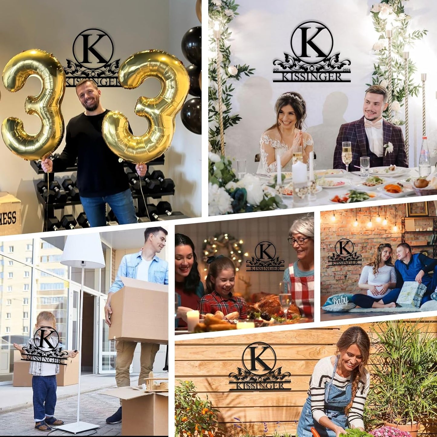 Personalized Metal Signs | Metal Name Sign | Split Letter Monogram | Home Decor Sign | Metal Wall Art | Last Name Sign | Outdoor Decor Sign | Personalized Wedding Gift | Housewarming Gift