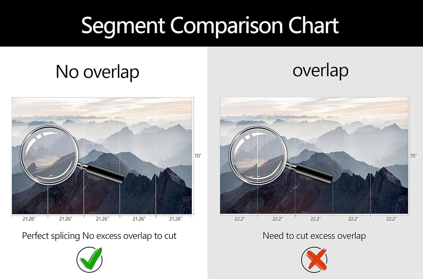 WFBHUA-Modern Mountain Wallpaper Foggy Natural Landscape Wall Mural Decor for Living Room Bedroom Office(Not Peel and Stick)