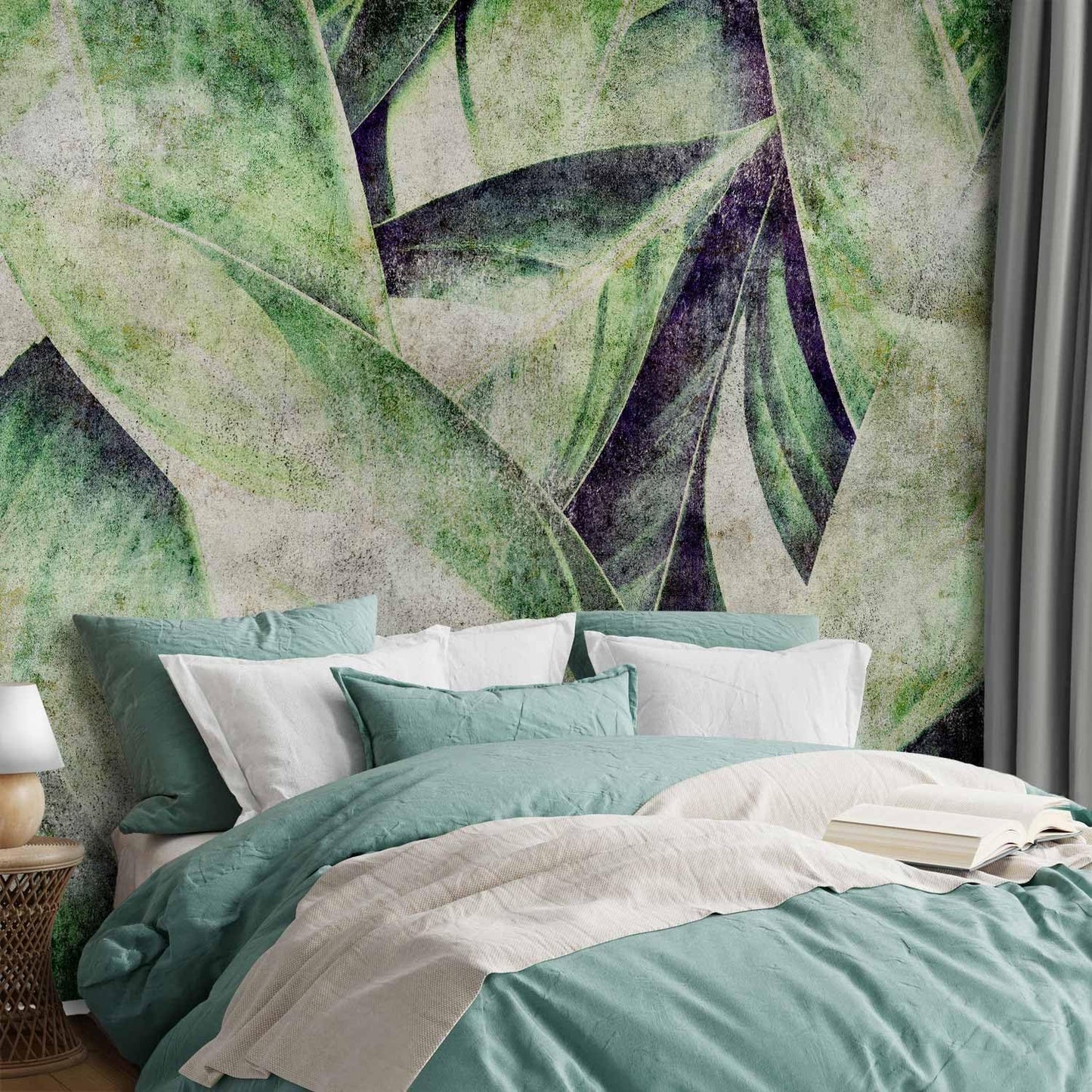 artgeist Premium Wall Mural Tropical Leaves 98x69 in - Non-Woven Wallpaper Fleece Wall Decor Photo Print Picture Image Design Jungle Nature Botanical b-C-0844-a-a