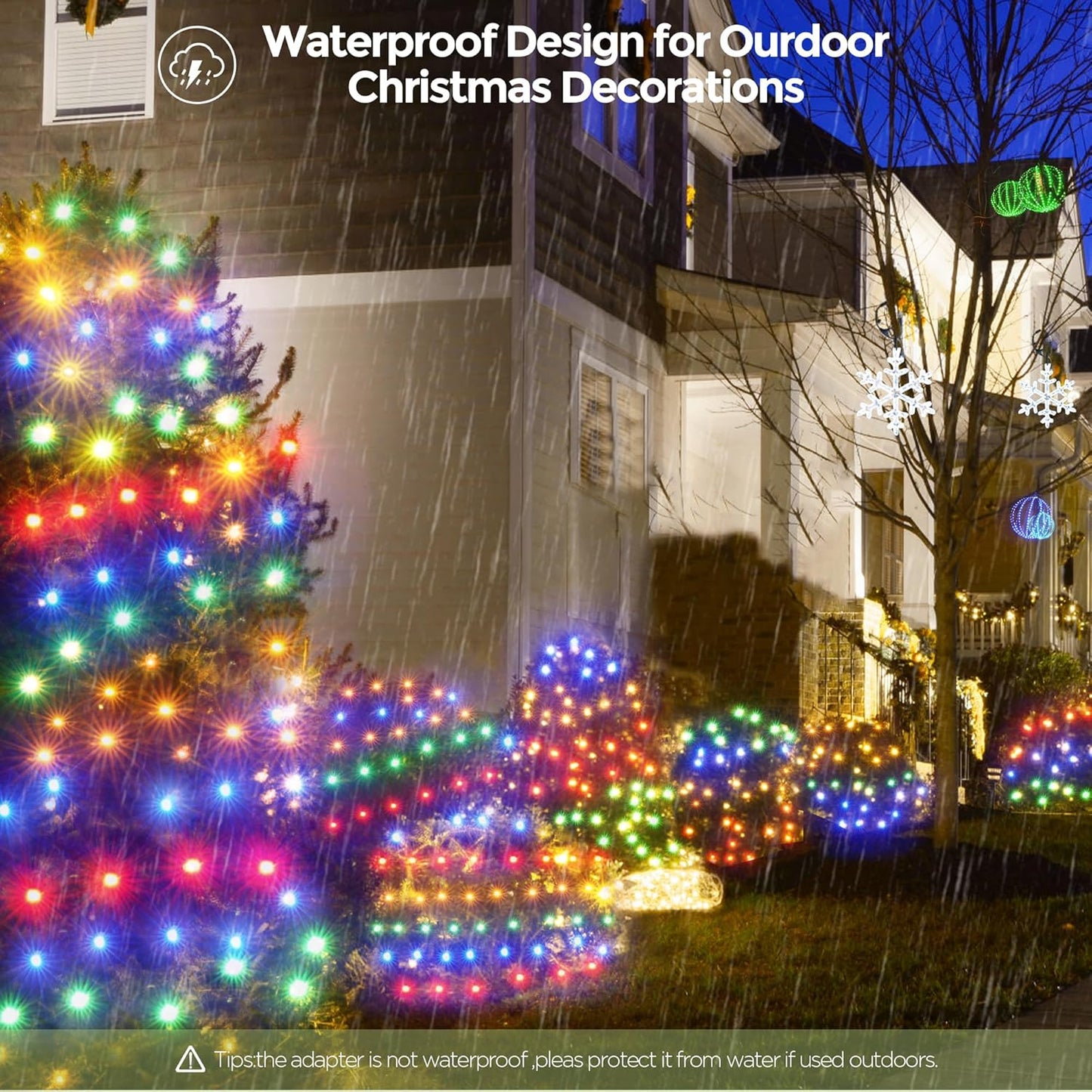 WBao Christmas Lights Outdoor, 360LED 11.5ft x 6.9ft Net Lights with 8 Modes, Timer, UL Certified, End to End Connectable, Waterproof for Lawn, Bushes, Trees Outdoor Christmas Decorations, Multicolor