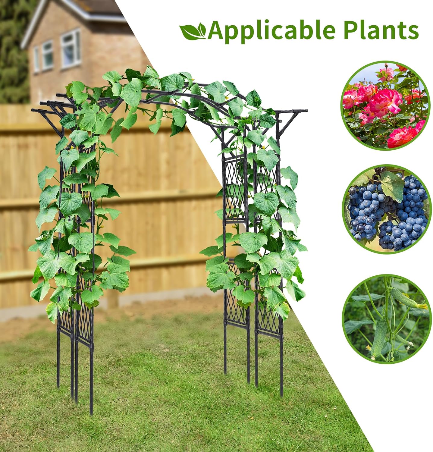 Lalahoni Garden Arch, Wedding & Event Decoration Trellis for Climbing Plants Outdoor, 6.8ft Archway for Roses Vines, Lawn, Party, Ceremony