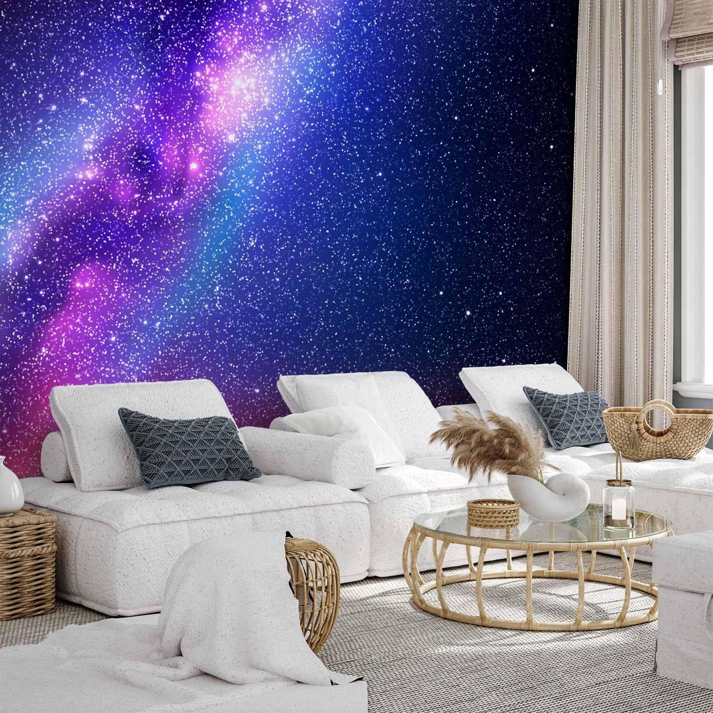 artgeist Premium Wall Mural Galaxy 177x124 in - XXL Non-Woven Wallpaper Fleece Wall Decor Photo Print Picture Image Abstract Space Sky Star Cloud Violet f-C-0487-a-a