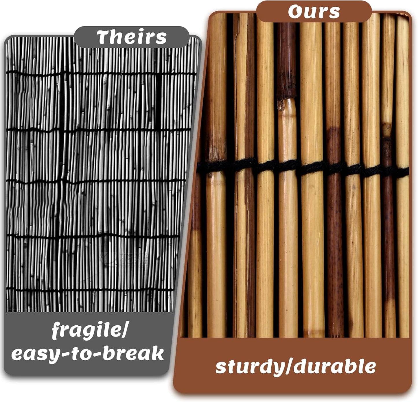 Natural Reed Fence,6FT X 16.4FT Bamboo Fencing Privacy Reed Screening for Outdoor, Gallery, Restaurant, Hotel, Patio (Brown)