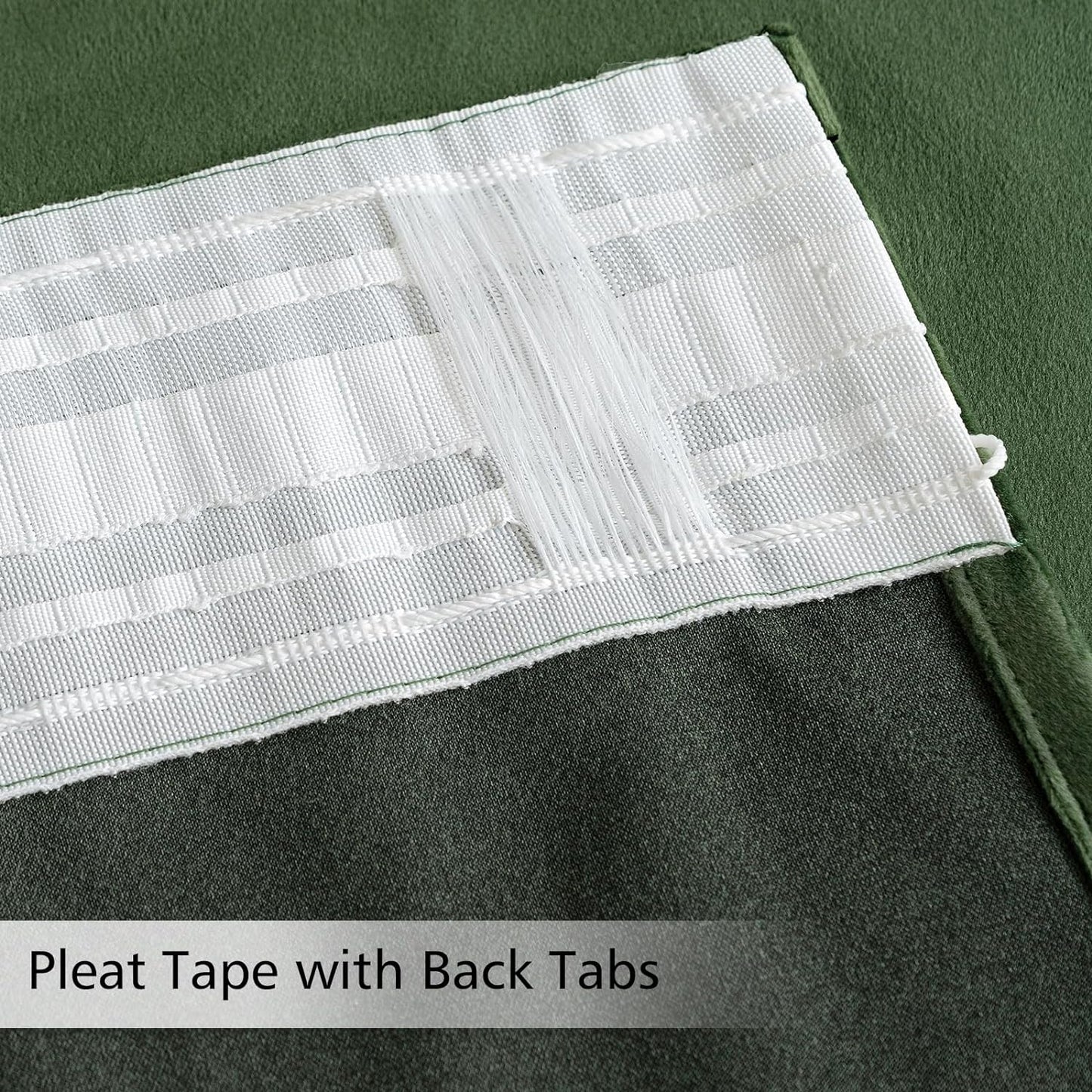 MIULEE Olive Green Velvet Curtains 96 inches 2 Panels - Pinch Pleated Luxury Room Darkening Blackout Window Drapes for Bedroom Living Room Thermal Insulated Super Soft, Back Tab Rod Pocket