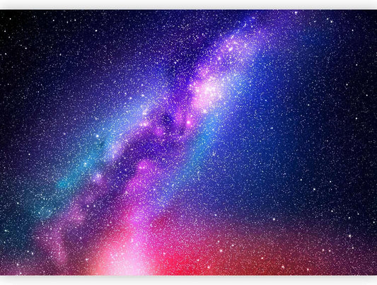 artgeist Wall Mural Galaxy 135x101 in - Peel and Stick Self-Adhesive Wallpaper Removable Large Sticker Foil Wall Decor Print Picture Image Abstract Space Sky Star Cloud Violet f-C-0487-a-a