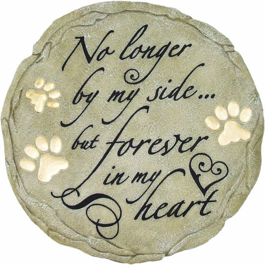 Spoontiques - Garden Décor - No Longer by My Side Stepping Stone - Decorative Stone for Garden, 9.63" Diameter