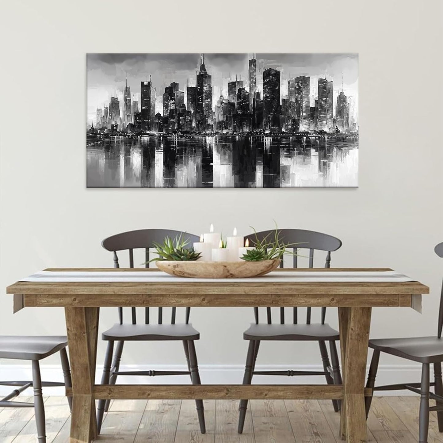 New York City Wall Art Brooklyn Bridge Wall Art For Living Room Print Modern Cityscape Canvas Art Wall Decor Paintings Picture For Bedroom Office Home Wall Decor Chicago Artwork For Walls 24 × 48 In