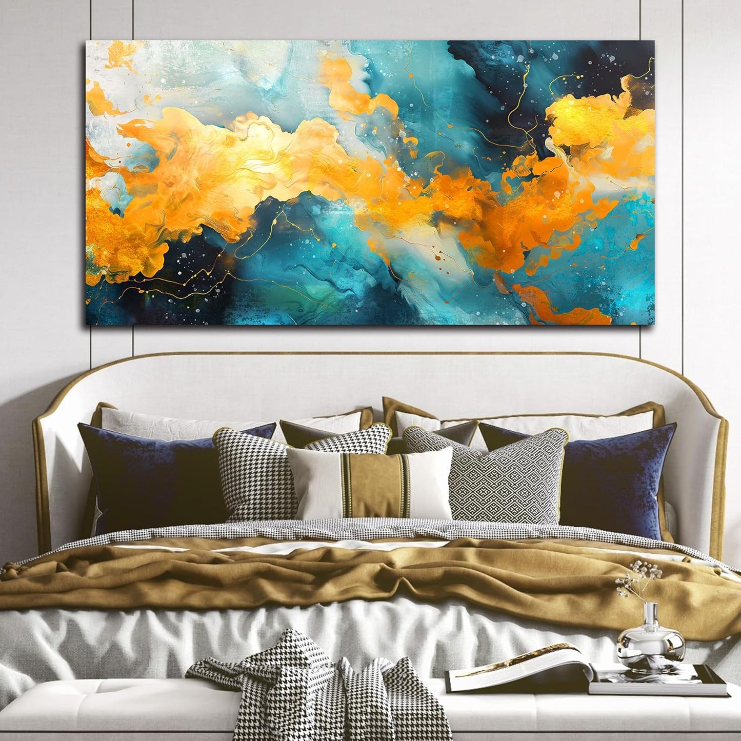 LAOTOART Colorful Wall-Art - Large Abstract Canvas Wall-Art - Paintings for Wall Decorations Ready to Hang Size 29" x 59"